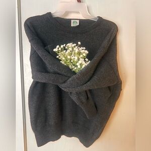 Recent Works New Zealand Wool Crewneck Sweater Charcoal Gray Size S